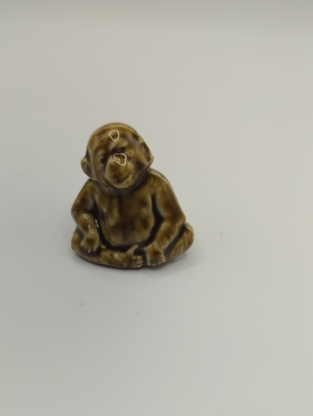Vintage Wade Whimsies England Chimpanzee Red Rose Tea Miniature Pottery